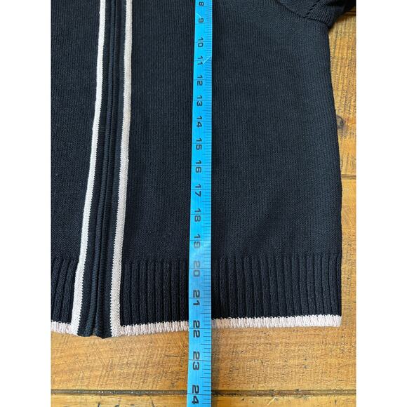 Womens St. John Black Full Zip Sweater Blazer Pink Trim Gold Zipper Size‎ 6 - Picture 11 of 11